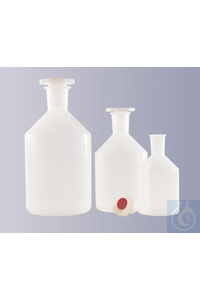 Fles met hoge schouder, PP, brede hals, met PE stop NS 29/32, 100 ml Fles met hoge schouder, PP,...